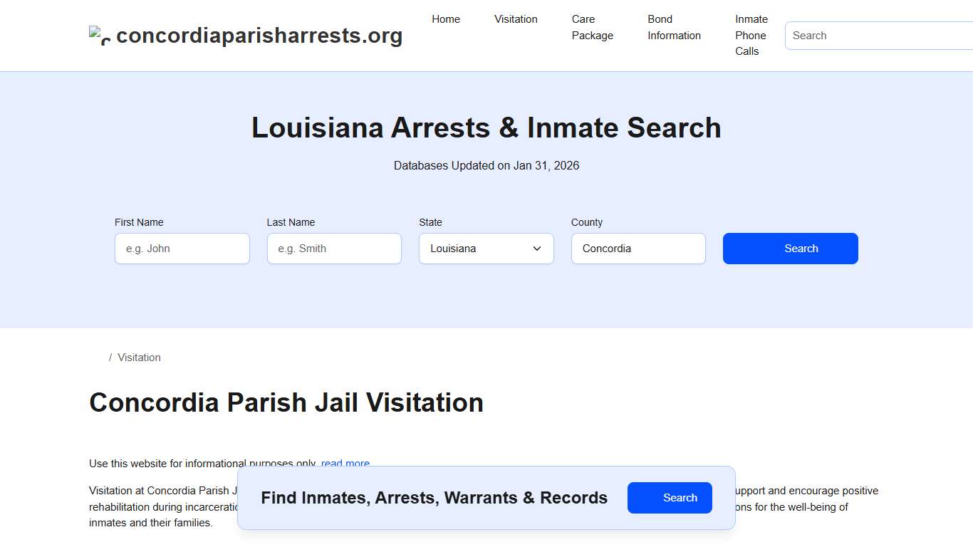 Inmate Visitation - Concordia Parish, LA